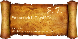 Potorszki Teréz névjegykártya